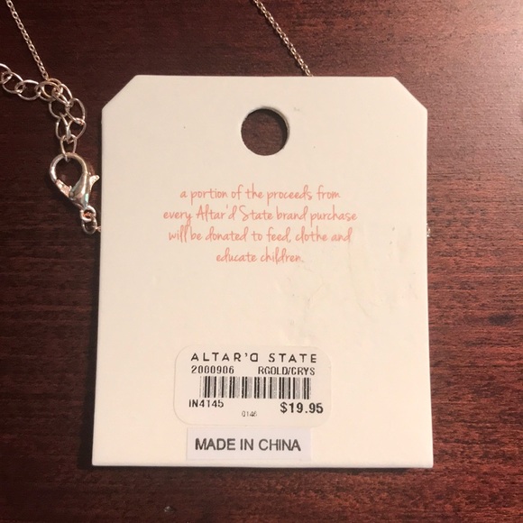Altar’d State Drop Crystal Gold Necklace NWT!! - Picture 7 of 7